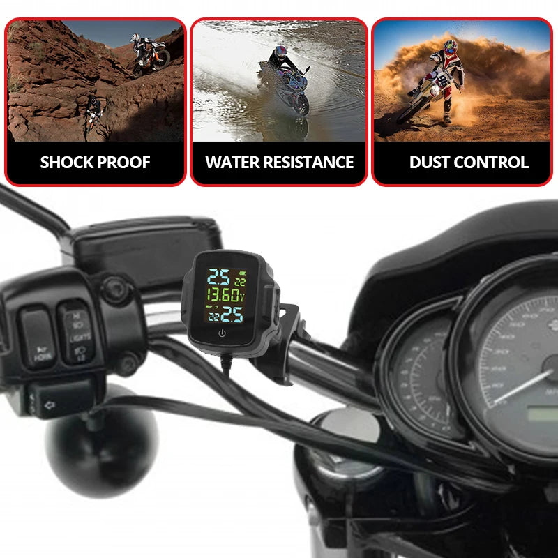 E-ACE TPMS Tire Pressure Monitoring SystemInfitary Motorcycle System LCD Real Time Data Display For Status Precise Digital