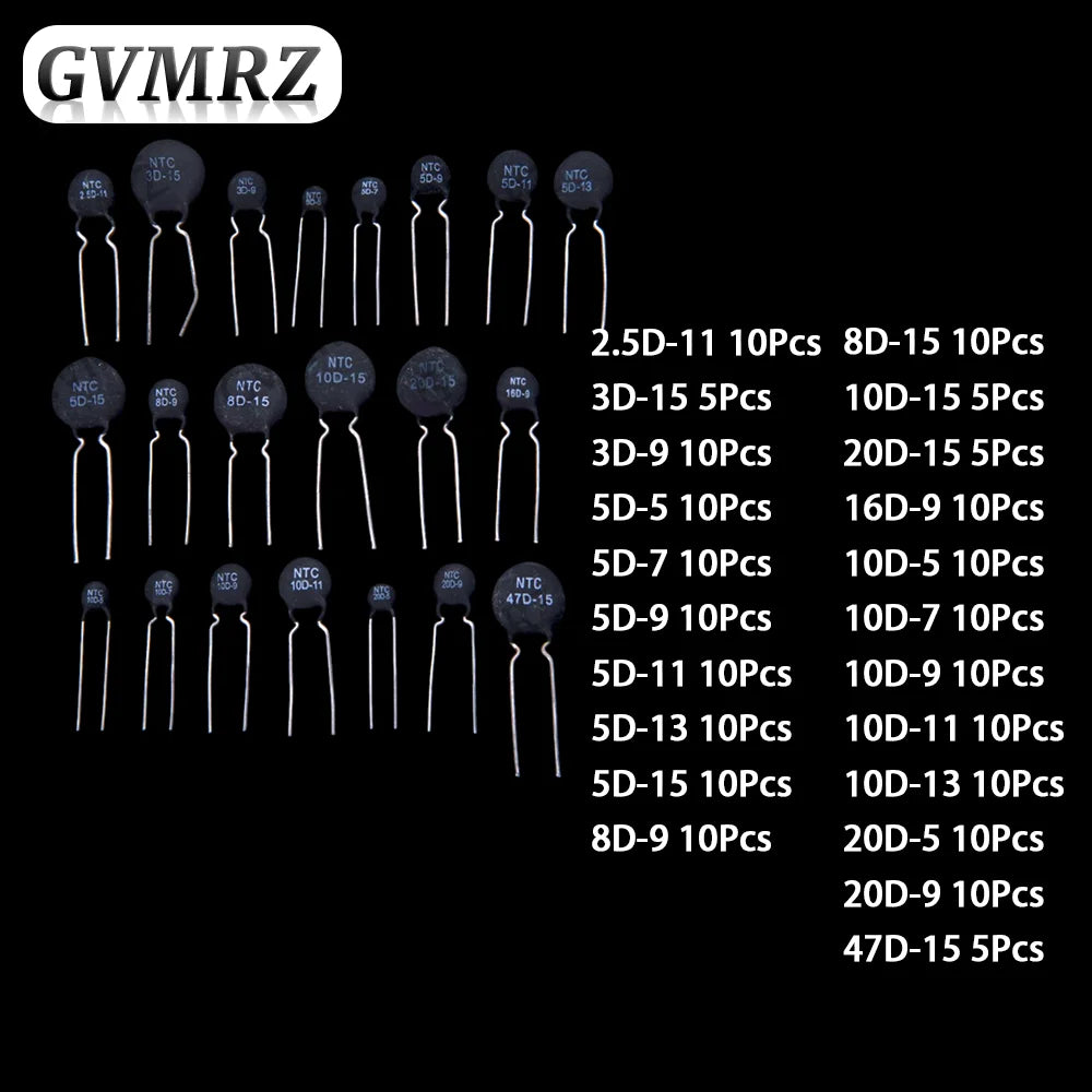 22Values 10D-5 10D-720D-9 NTC Thermistor Resistor Assortment kit 3D-15 3D-9 5D-5 5D-7 5D-9 8D-15 10D-15