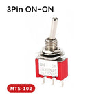 6mm Mini Toggle Switch MTS-102 103 202 203 SPDT ON-OFF-ON with Waterproof Cap 6A 125V/250V 3/6 Pin