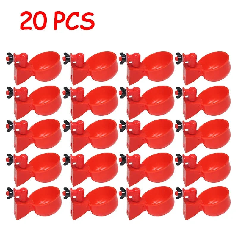 5-50Pcs Chicken Duck Drinking Cup Automatic Drinker Chicken Feeder Plastic Poultry Farm Water Drinking Cups Easy Installation