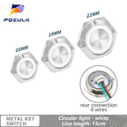 Ultra Short Push Button Switch Waterproof 16/19/22mm 12V 24V led light Momentary Self-reset Wiring Buttons without fixation