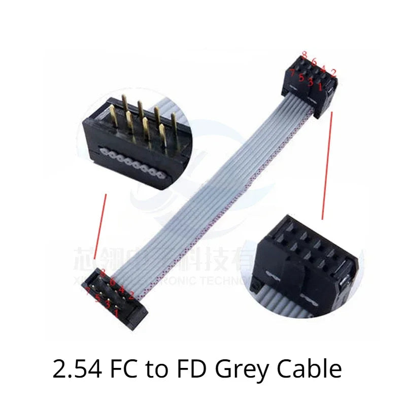 2.54 Pitch FC to FD Gray Cable IDC Wire Welding Plate Male to Female DC4 Transfer Connection 8P-50P Wire Connector