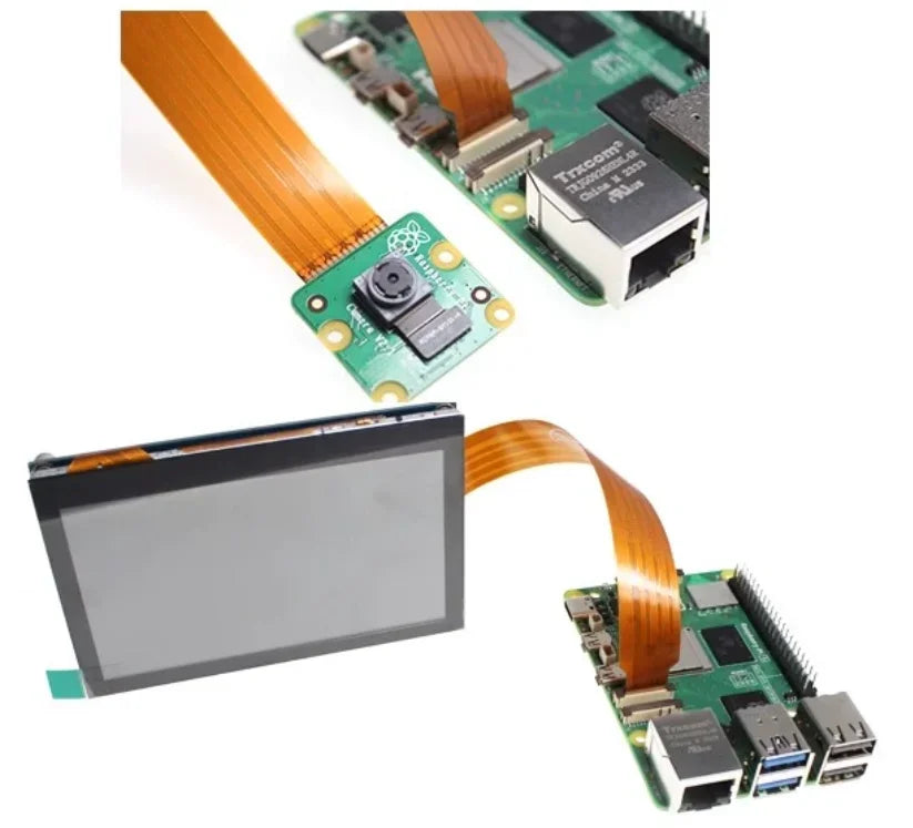 Raspberry Pi 5 DSI/CSI Camera Cable - FPC Flexible Ribbon Cable for Camera Module & Display Connections 38/80/150/200/300/500mm