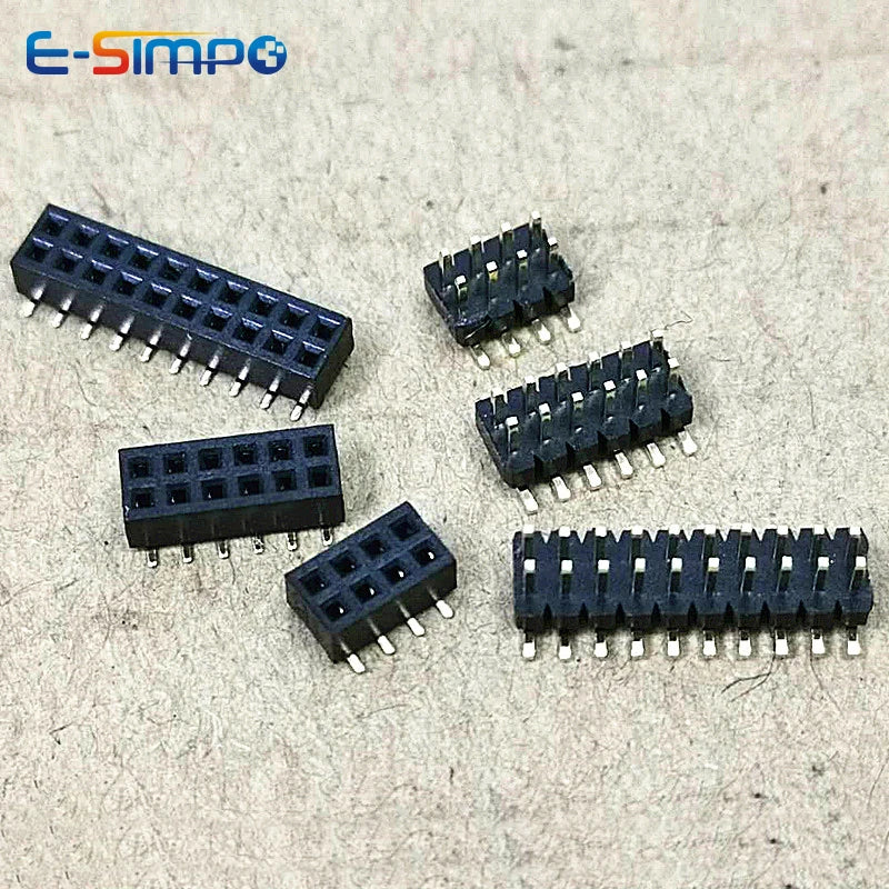 20pcs 1.27mm Low Short Profile Double Row SMD PH1.0mm Male, Female Header PH2.0 2x4/5/6/7/8/10/12/32/50P Thin PCB Pin Header