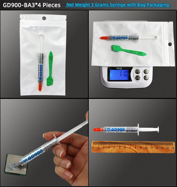 Net Weight 1/3/7/15/30 Grams Gray GD900 Thermal Conductive Grease Paste Plaster Heat Sink Commpound for CPU LED SSY BAS BR BX CB