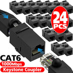 RJ45 Cat6 CAT5E Straight-Through Keystone Module Extender Adapter Couplers Plugs CAT6A RJ45 Inline Coupler Keystone Jack