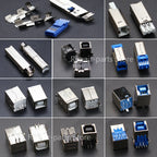 5PCS B Type 90°/180° Connector Soldering DIY Printer Interface Repair USB 2.0 and USB 3.0 Connector Female Socket Male Jack