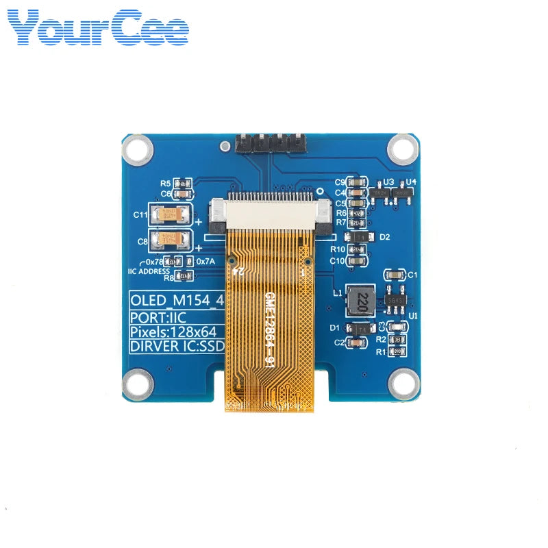1.54" OLED Module 1.54 inch LCD Screen Display SSD1309 Drive 4PIN/7PIN 128*64 128x64 SPI/IIC I2C Full Perspective 3.3V-5V