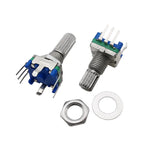 5Pcs 360 Degree Rotary Encoder EC11 Knob 20 Position 5 Pin Button Handle Length 15/20mm With A Built In Push Button Switch