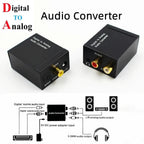 ADC Analog To Digital Audio Converter RCA to Optical Toslink Audio Adapter Analog Digital Fiber Toslink Coaxial Audio Converter