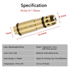 Tactical 9mm Red Dot Laser Training Bore Sight 9x19mm/380ACP/40S&W/223Rem Laser Training Bullet Dry Fire Laser Trainer Cartridge