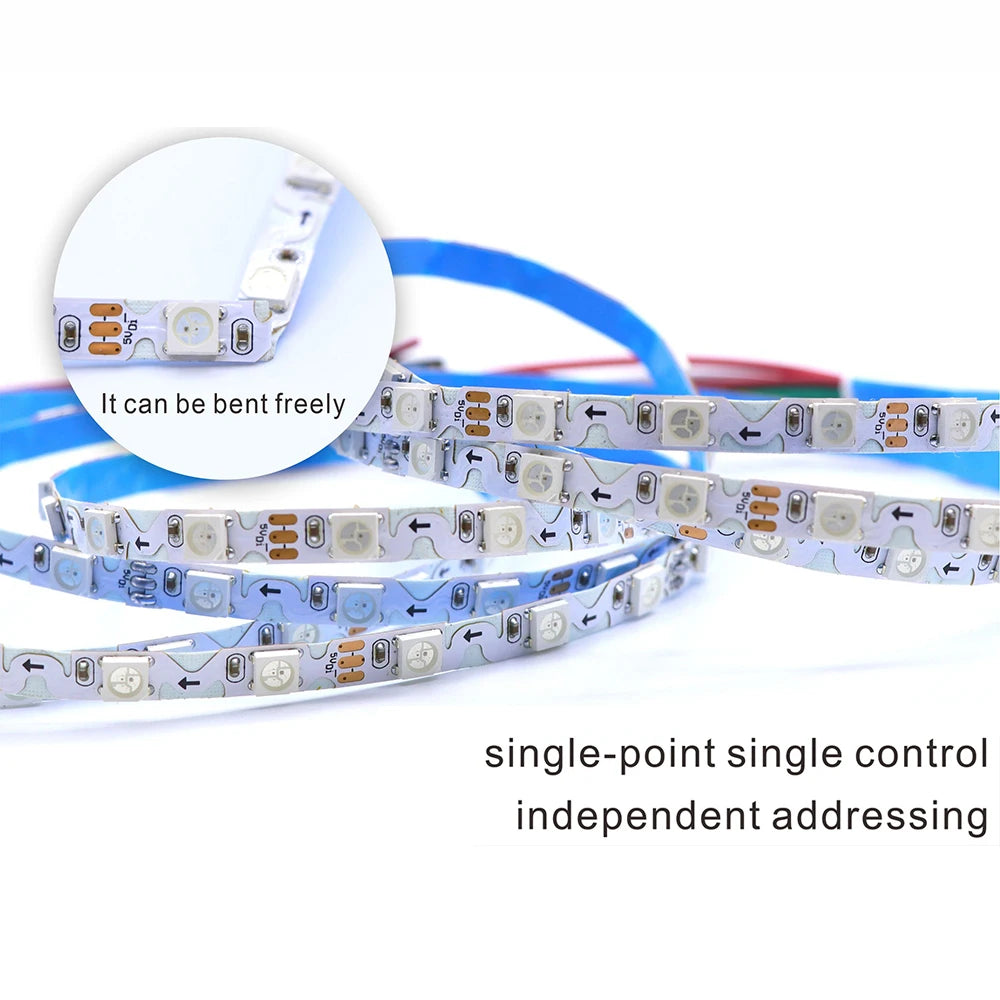 S Shaped LED Lights 5V/12V SMD5050 Addressable RGB Pixel WS2812B/WS2815 Character LED Strip Light for Light Boxes Signboards LED