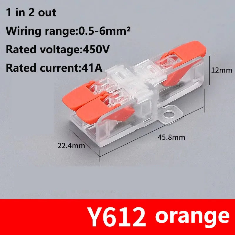 Quick Wiring Terminal Push-in Wire Connector Splitter Mini Universal High power Butt Terminal Block Led Light 1 in Multiple Out
