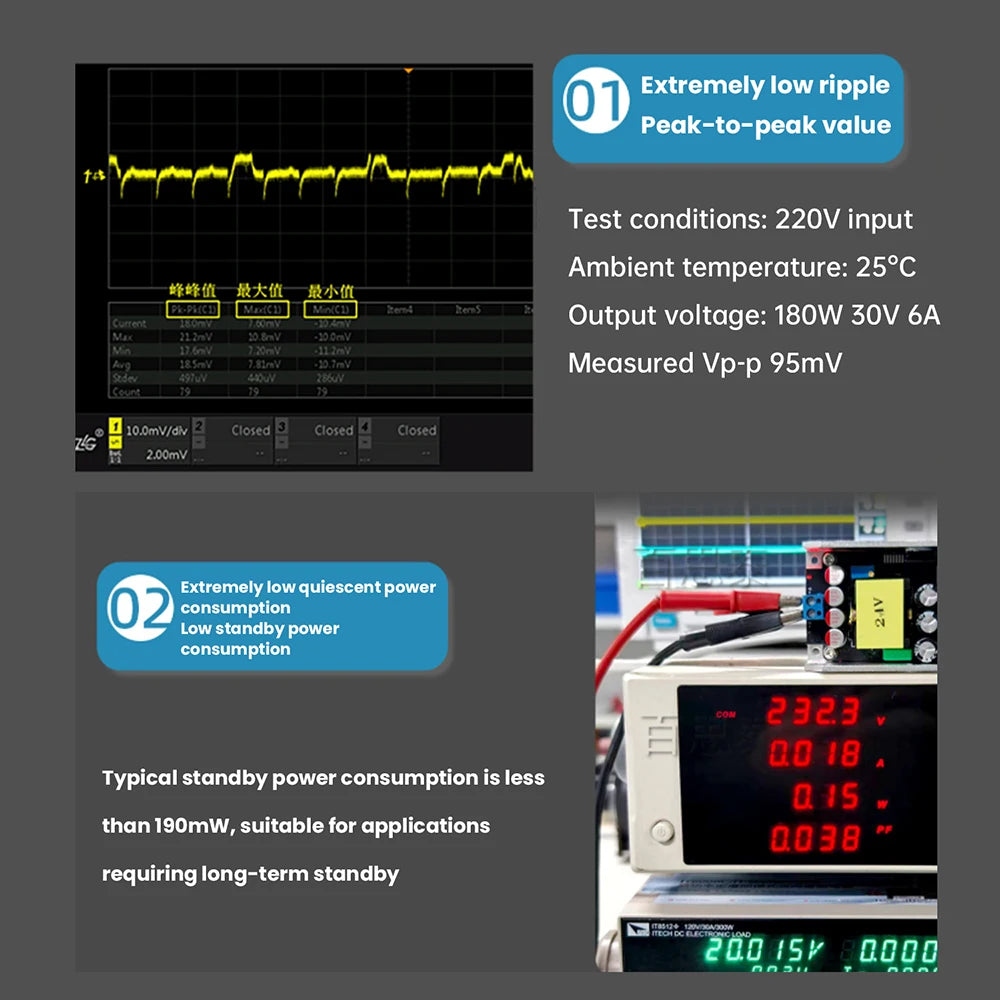 180W/120W High-Power Switching Power Supply Module Board AC190-265V to DC 9V-30V/AC100-265V To DC 9V-30V Adjustable Power Module