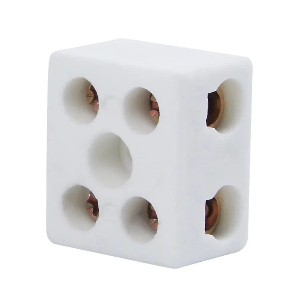 1 In 1 Out Ceramic Wiring Terminal Block 2 In 2 Out High-temperature Resistant Ceramic Terminal Post 250V Copper