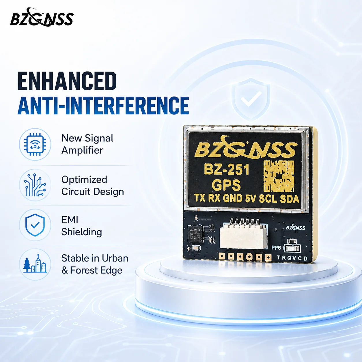 BZGNSS BZ-251 FPV GPS Module with QMC5883 Compass BN-880 Alternative 5V 115200 10Hz 72CH NMEA UBX for F405 F722 Fixed Wing Drone