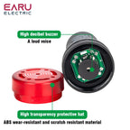 AD16-22SM 22mm Panel Diameter AC DC 12V 24V 110V 220V Flash Signal Light Red LED Active Buzzer Beep Alarm Indicator Green Yellow