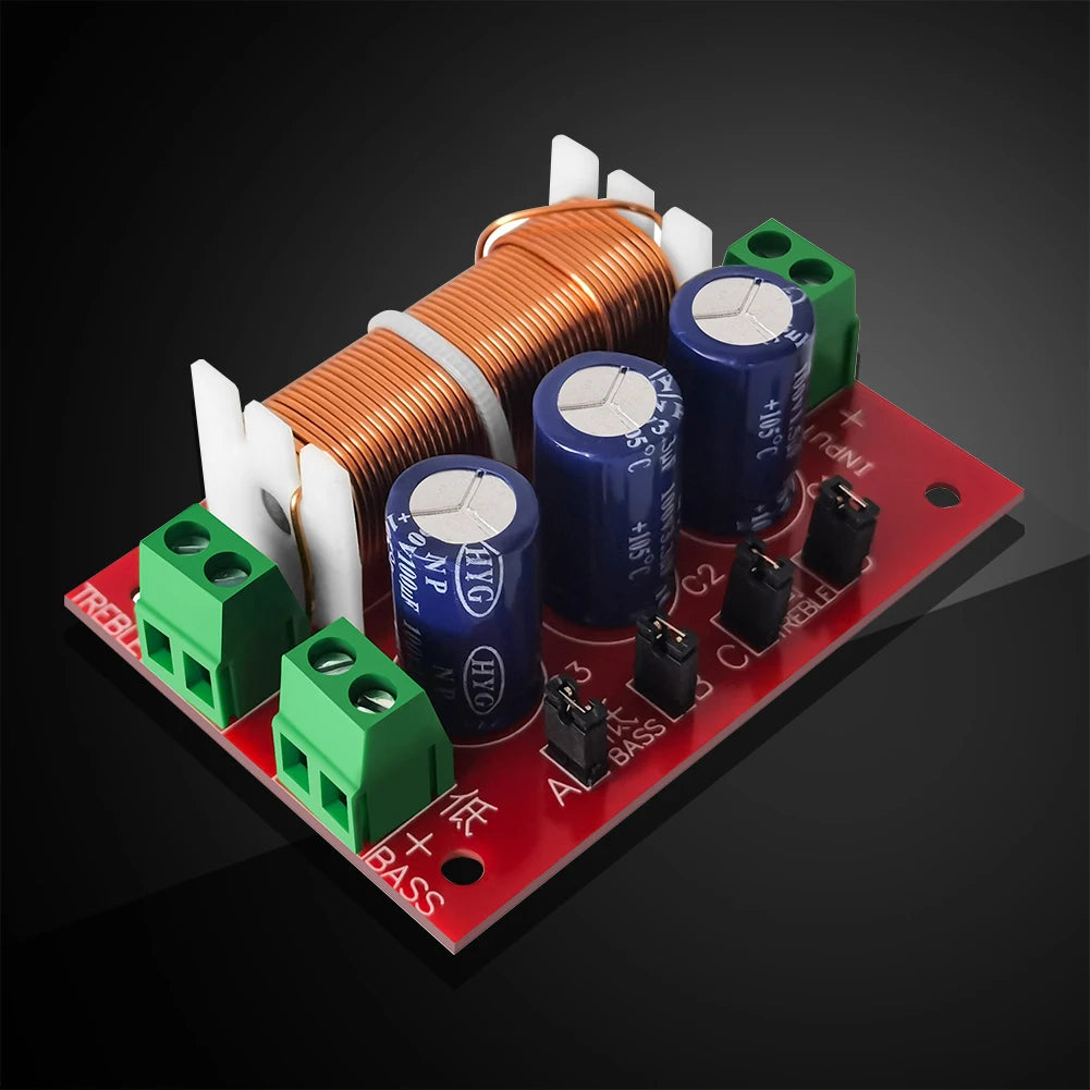 1-10PCS YLY-2088 400W Adjustable 2 Way Crossover Filters Module Audio Speaker Frequency Divider Full Range Treble Bass