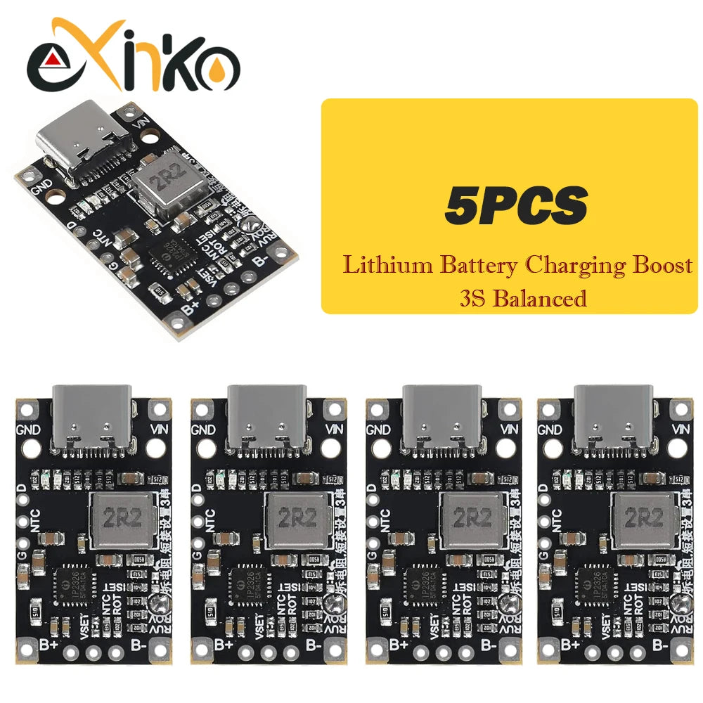 2S 3S Type-C USB BMS 15W 8.4V 12.6V 1.5A Lithium Battery Charging Boost Module With Balanced Support Fast Charge With Indicator