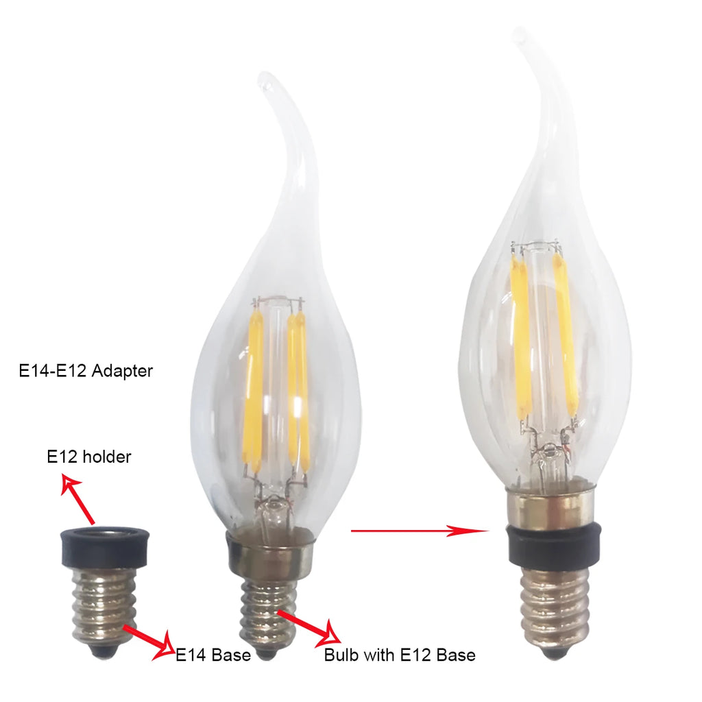 8pcs E14 to E12 Adapter LED CFL European Chandelier Lamp Base US Candle Bulb Holder Converter