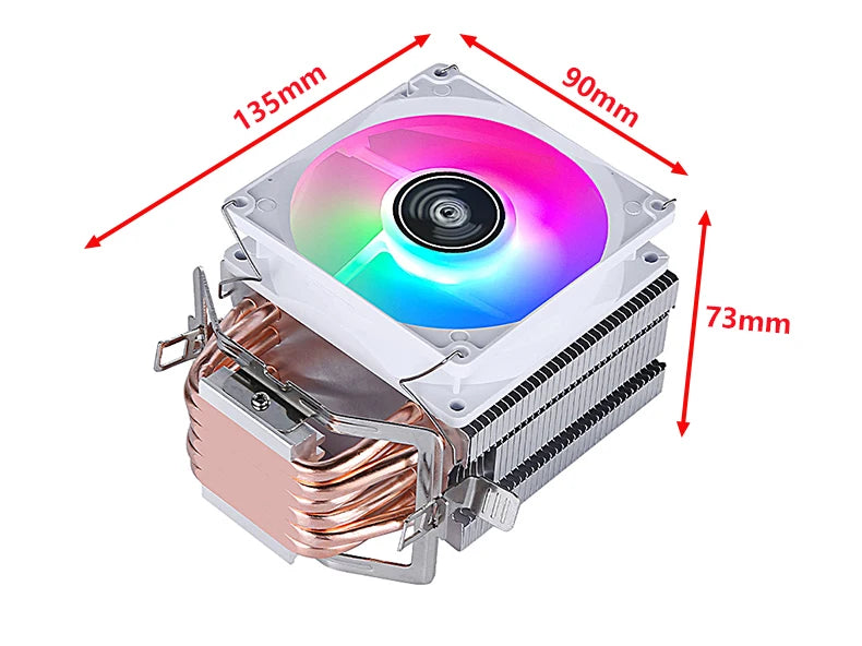 XUANFENG 2/4/6 Heat Pipe Cooler CPU Fan 90mm Air-Cooled Processor Compatible LGA2011-3 X79 X99 E5 2066 115x 1200 1700 I5 AM4 AM5