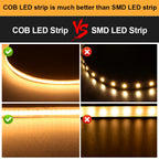 1M 5M 8M 10M 24V COB Led Strip Light Warm White Red Green Ice Blue Pink Golden Yellow Led Tape Adhesive Decor Lighting For Room