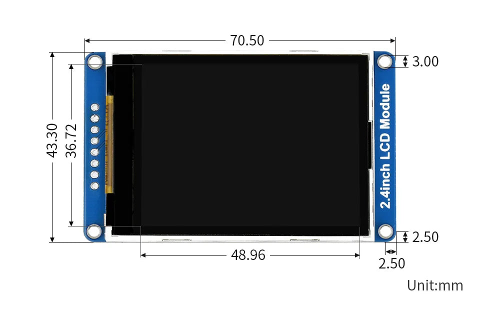 Waveshare 2.4inch LCD Display Module 65K RGB 2.4 inch SPI 240×320 for Arduino / Raspberry Pi / STM32