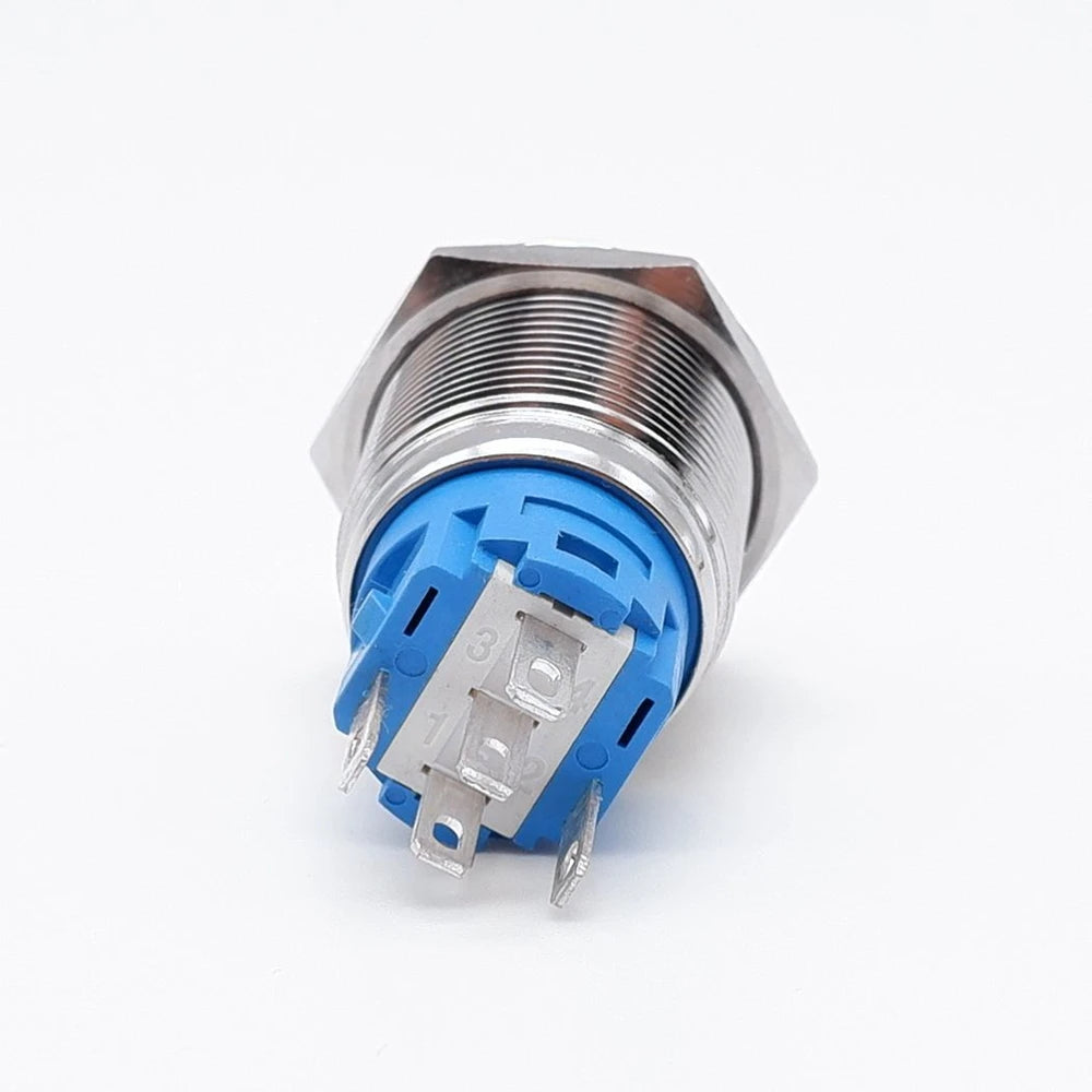 10 pcs  Latching Push Button Switch Metal Shell 16/19/22mmWaterproof Power Symbol Pattern Self-Locking Momentary Fixed 1NO 1NC