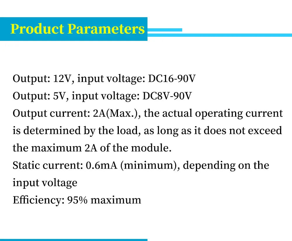 DC 9V 12V 24V 36V 48V 72V 84V 120V to 5V 3A / 2A Step Down Module Power Supply DC DC Converter Buck Converter Step Up Converte