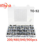 200-900PCS TO-92 Transistor Assortment Kit PNP/NPN Box BC547 BC327 BC337 2N2222 3904 3906 C945transistors set electronics Kit