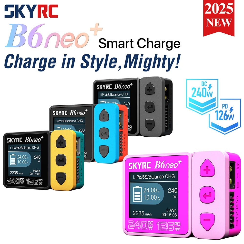 SKYRC B6neo / B6neo+ LiPo Battery Smart Balance Charger DC 200W PD 80W Input for RC Model Car Ship Boat Airplane