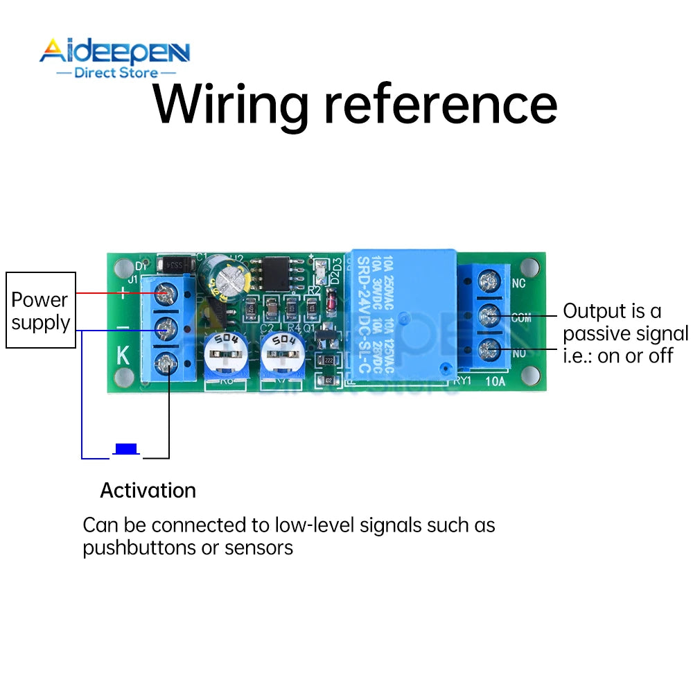 DC 5V 12V 24V Dual Relay Module Adjustable Time 0-100 Second 0-15 Minute 2 Speed Adjustable Trigger Control Relay Module Switch