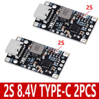 Lithium Battery Charging Boost Module with Balanced Support, Fast Charge with Indicator, 2S, 3S, Type-C BMS, 15W, 8.4V, 12.6V,