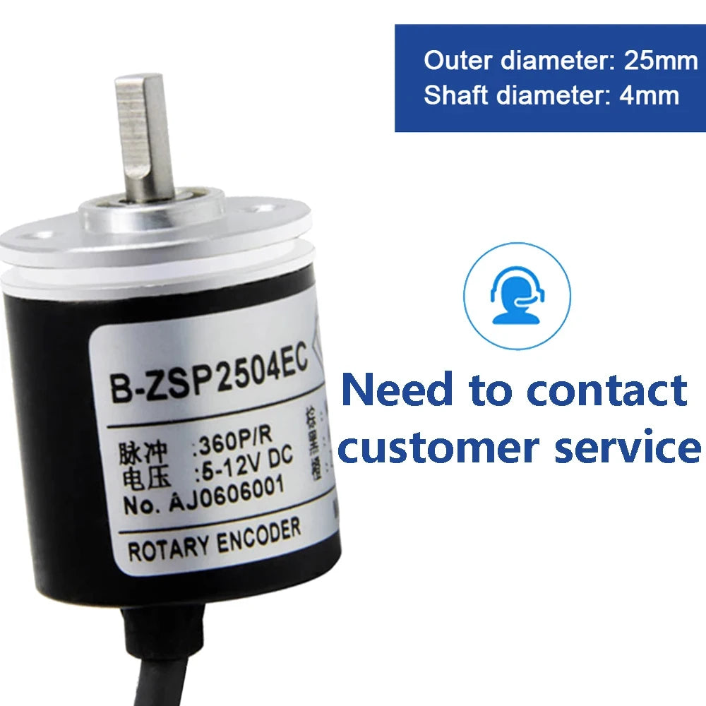 Cloweit 25mm Incremental Encoder 4mm Shaft Rotary  100 200 360 400 500 600 800 PPR 5-24VDC E6A2-CWZSE Automation Sensor Switches