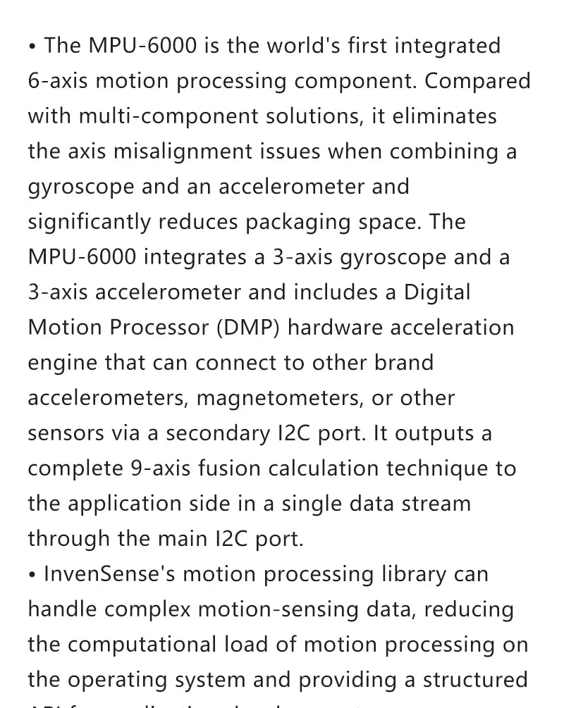 GY‑521 MPU‑6050 Three‑Axis Accelerometer Gyroscope Sensor Module 6DOF 3‑Axis Acceleration Gyro Sensor for Arduino