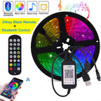 5V USB RGB LED Strip Light Remote Control 5050 30LED/m 5m 10m Lights Tape TV Backlights Home Decoration 0.5/1/2/3m Black PCB