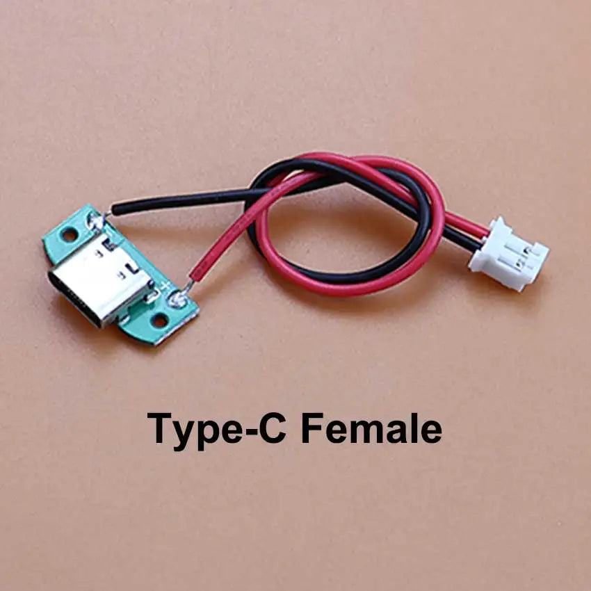 5pcs USB Adapter Cable PH2.0mm Terminal Micro USB Jack Type-C Charging Port 2P Strip Line Of Solder Joint Male Female Connector
