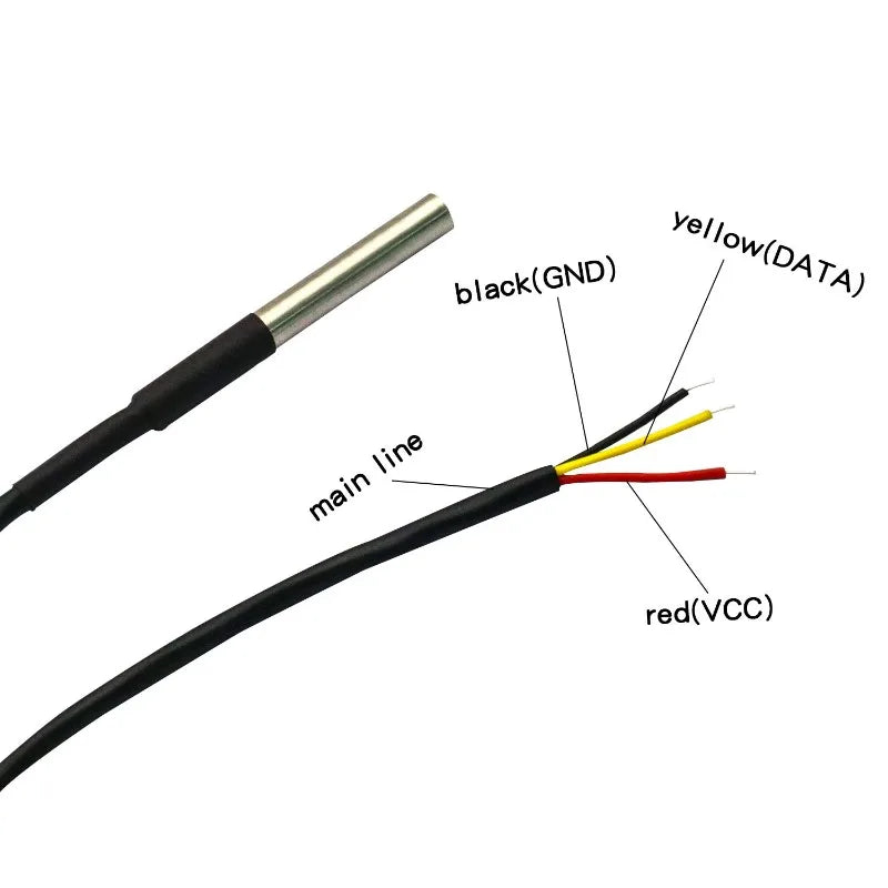 5Pcs DS18B20 Temperature 2M Sensor Waterproof Temperature Sensor with Digital Thermal Stainless Steel Tube Probe for Arduino