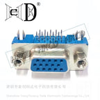 5pcs DB15 DR15 FEMALE PCB Mount CONNECTOR RIGHT ANGLE D-Sub 3Rows Blue Parallel Port CONNECTORS 15Pin 15 Pin VGA Socket Adapter