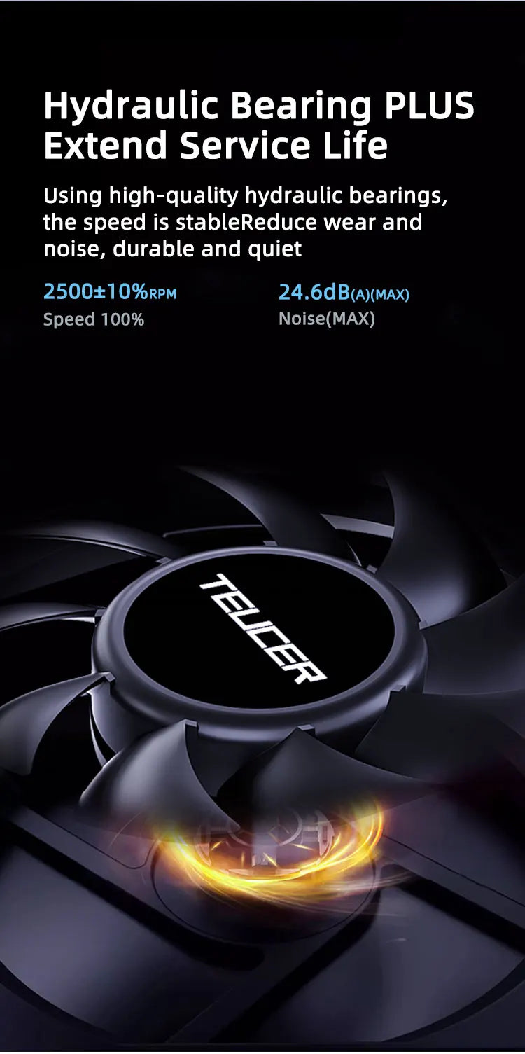 TEUCER UT-60 Slim 60mm PC Case Fan 3500RPM High Airflow CPU Cooler 6/7CM Ultra-thin Cooling Fan