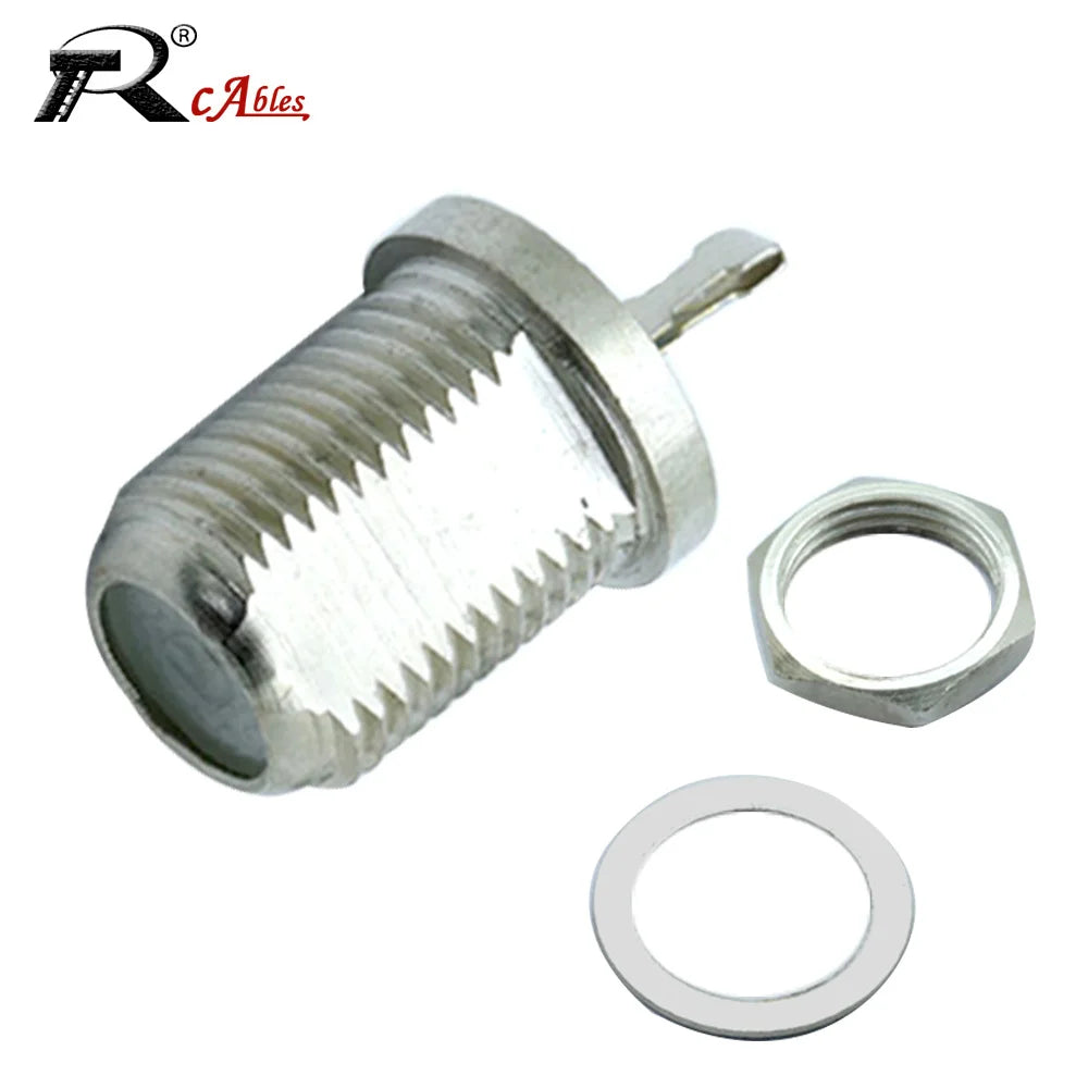 1PC Nickel Plated F Type Female Bulkhead Jack Socket Panel Mount Adapter RF Coaxial Connector for RF Lighting