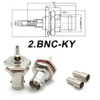 RG316 BNC Male Female RF Coaxial Connector 50ohm-1.5mm Cable Straight Connector Window Solder Crimp & Waterproof