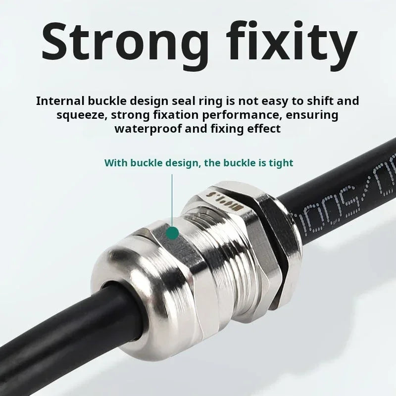 10pcs Waterproof Cable Gland Connector IP68 Nickel Plated Brass Metric Cable M6 M8 M10 M12 M14 M16 PG7 PG9 PG11 For 1-14mm Wire