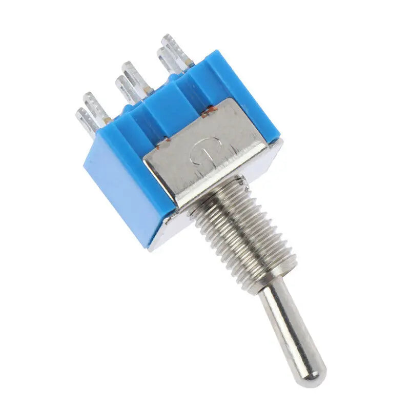 5PCS Miniature Toggle Switch Double Pole Double Throw DPDT (MTS202) ON-ON 120VAC 6A 1/4 Inch Mounting MTS-202