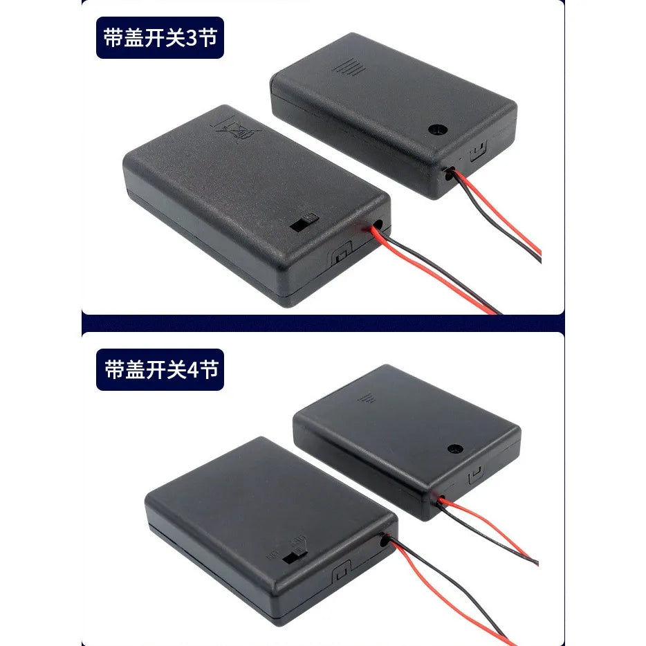 2pcs 1X 2X 3X 4X AAA Power Battery Storage Case Container Socket DIY 1.5V-6.0V Serial Connect Rohs ABS wt Lead Switch Cover