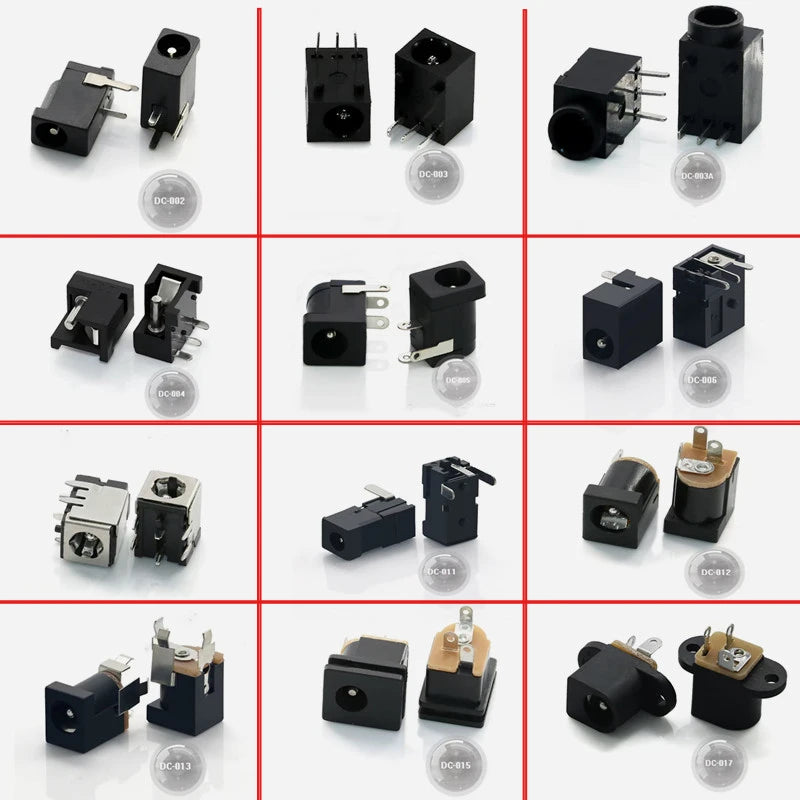 DC002/004/DC005/015 Power Socket 3.5x1.3mm 5.5x2.1mm 5.5x2.5mm DC Power Socket USB Three-Leg Direct Plug Socket Female Connector
