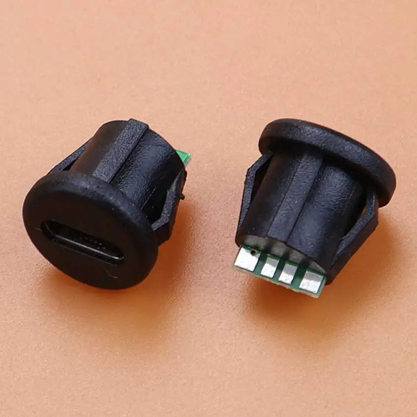6Pin Type-C USB Waterproof Connector USB-C Direct Compression Welding Wire Type Female Socket Charging Port Tail Plug Interface