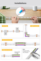 FCOB RGBCCT LED Light Strip 6 Pin 12mm DC24V 960 LEDs RGB CW WW FOB Flexible COB Linear Lights High Density RA90 Dimmable Strip