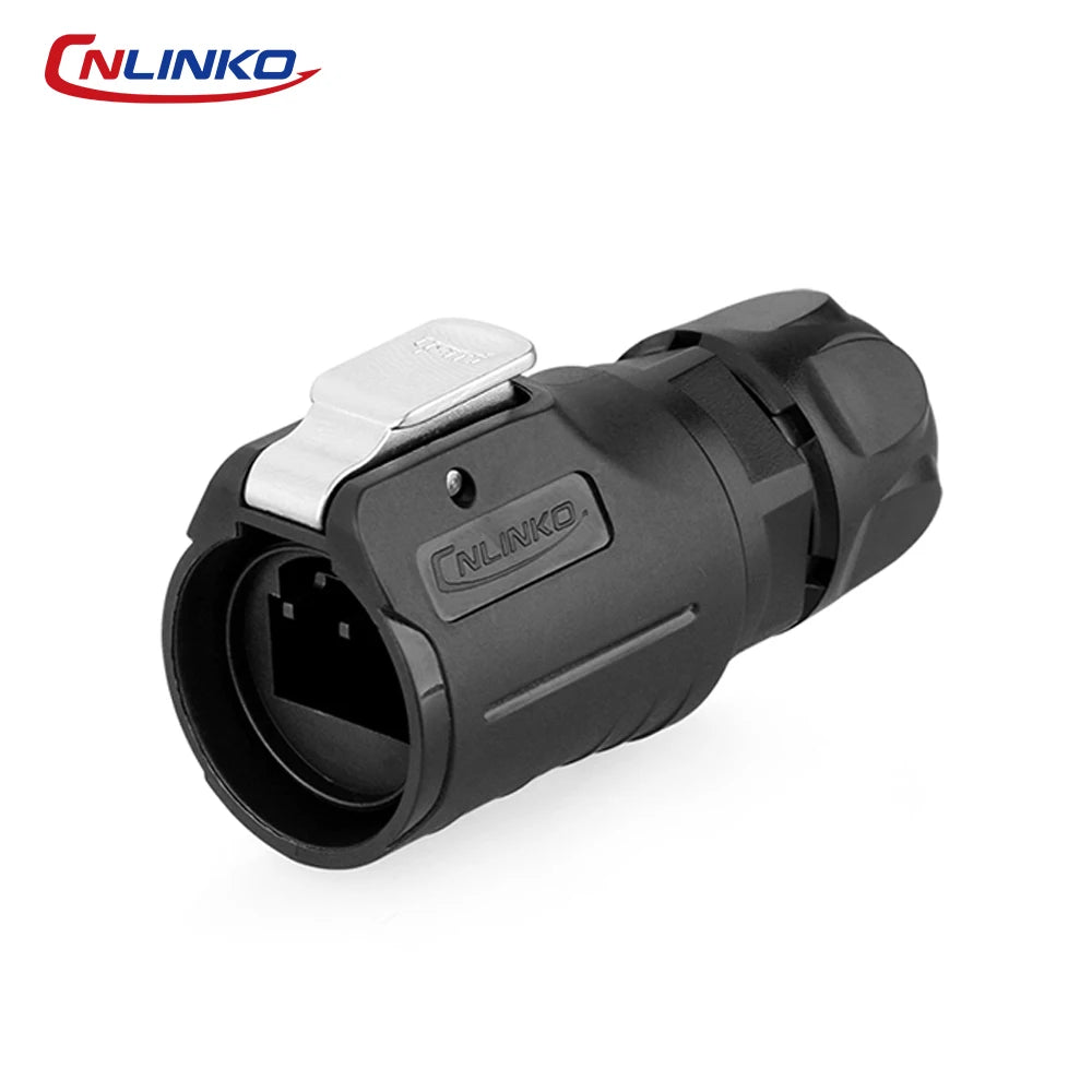 CNLINKO LP16 Waterproof Circular RJ45 Connector 8P8C Male/Female Panel Mount, PBT Push-Pull for Industrial Automation & Marine