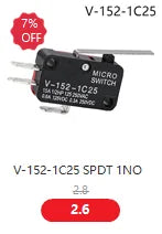 V-15 V-151 V-152 V-153 V-154 V-155 V-156-1C25 Micro Switch 16A 250VAC SPDT Momentary Travel Limit Switch 1NO1NC Lever Roller